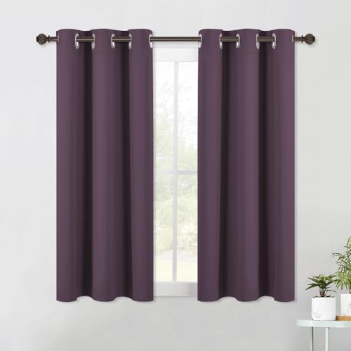 Bedroom Curtains Blackout Drapery Panels (Plum / 42"W x 54"L (Pack of 2))