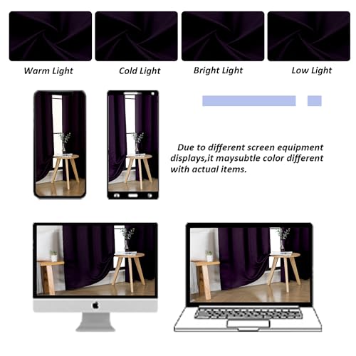 Ava BlackBerry Blackout Curtains for Bedroom 96 Inches Long 2 Panels (Blackberry / 40"W x 96"L (Pack of 2))