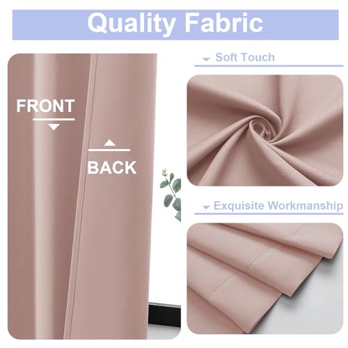 Ava Blackout Curtains for Patio 108 Inches Long 2 Panels Set (Blush / 50"W x 108"L (Pack of 2))