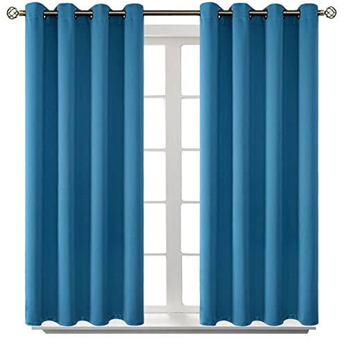 Blackout Curtains (Steel Blue / 52"W x 54"L (Pack of 2))