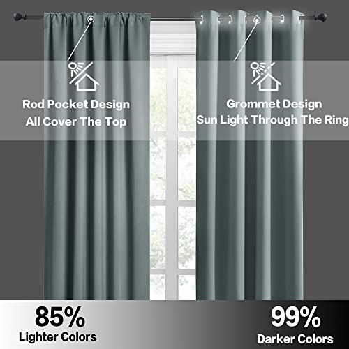 Blackout French Door Window Curtain Coverings (Dusty Blue / 29"W x 45"L (Pack of 2))