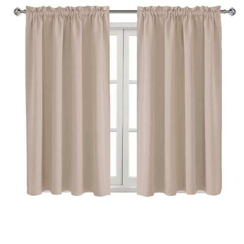 Blackout Curtains for Bedroom Living Room 52 x 45 Inch Long Camel (Camel / 52"W x 45"L (Pack of 2))