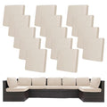 14 Pcs Outdoor Cushion Covers (Beige / 14PCS)