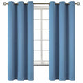 Denim Blue Blackout Curtains for Bedroom 63 Inch Long (Faded Denim / 42"W x 63"L (Pack of 2))