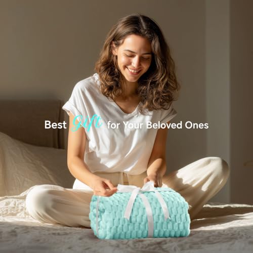 Cloud Blue Throw Blanket for Couch (Cloud Blue / Throw(50"x60"))