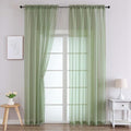 Sage Green Sheer Curtains 96 Inches Long 2 Panels (Sage Green / 59"W x 96"L (Pack of 2))