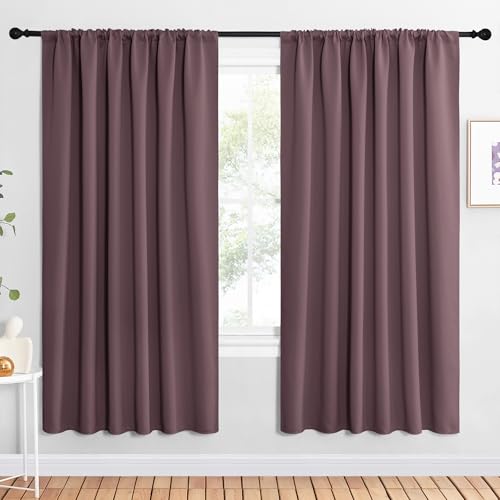 2 Panels Blackout Curtains (Dry Rose / 62"W x 72"L (Pack of 2))