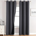 100% Blackout Curtains for Bedroom 78 Inches Long 2 Panels Set (42"W x 78"L (Pack of 2) / Dark Grey)