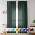 Green Sheer Curtain 96 Inches Long 2 Panels Set for Christmas Decoration (Hunter Green / 42"W x 96"L (Pack of 2))