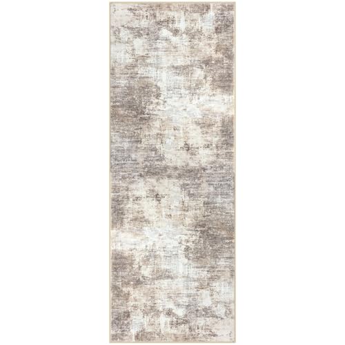 Abstract Runner Rug 3x8 Ft Washable Runners for Hallways (Gold/Yellow/Brown/Beige/White / 3' x 8' (Rectangular))