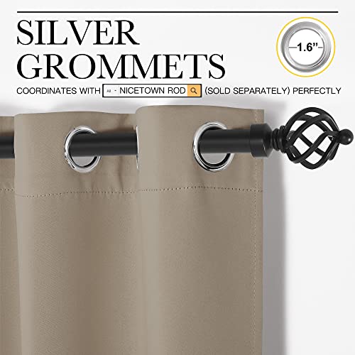 Blackout Curtains & Drapes for Bedroom (Taupe / 34"W x 48"L (Pack of 2))