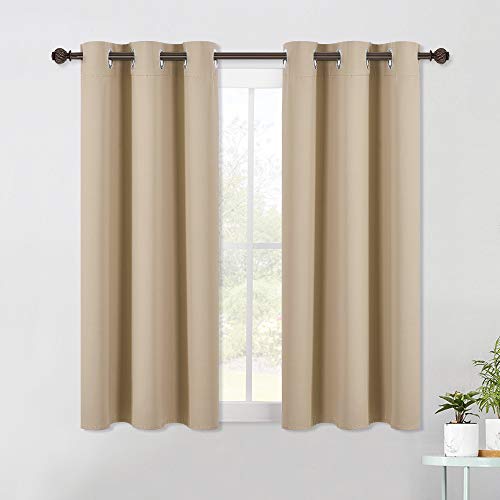 Room Darkening Draperies Window Curtain Panels (Biscotti Beige / 42"W x 54"L (Pack of 2))