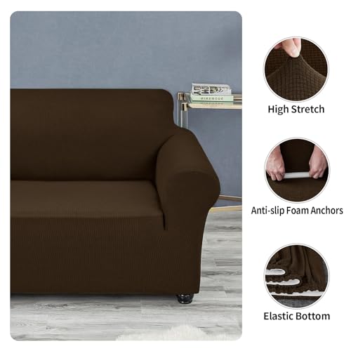 Stretch Loveseat Couch Cover Slipcover (Seal Brown / Medium（55"-78"))