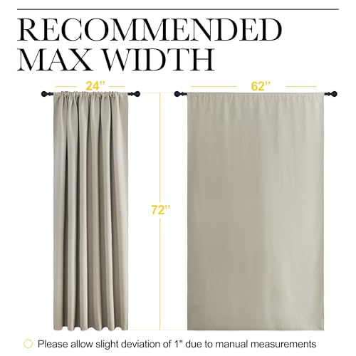 2 Panels Blackout Curtains (Natural / 62"W x 72"L (Pack of 2))