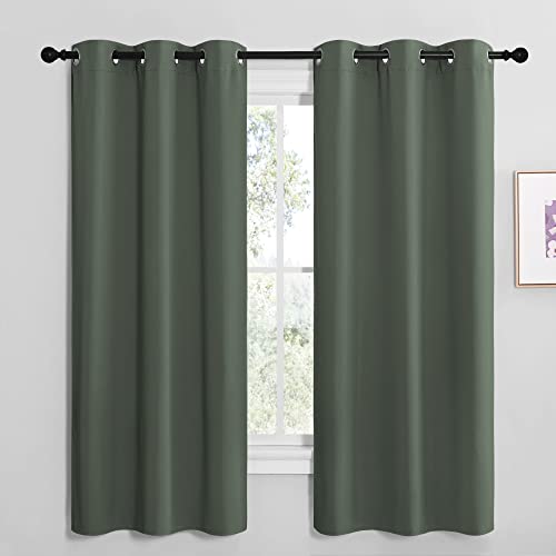 Dark Mallard Blackout Curtains for Dining Room 42" x 68" 2 Panels (Dark Mallard / 42"W x 68"L (Pack of 2))