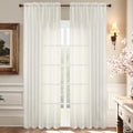 Ivory Sheer Curtains 90 Inches Long (59"W x 90"L (Pack of 2) / Ivory)