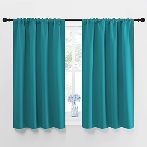 Peacock Blue Blackout Curtains Panels for Window (Peacock Blue / 42"W x 45"L (Pack of 2))
