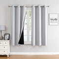 100% Blackout Curtains for Bedroom 63 Inches Long 2 Panels Set (38"W x 63"L (Pack of 2) / Greyish White)