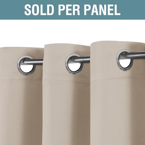 Blackout Curtain for Living Room Thermal Insulated Window Treatment Curtain Extra Long 96 inch Length Energy Saving Solid Grommet Top Blackout Drape (52"W x 96"L (Pack of 1) / Fog)
