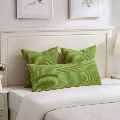 Set of 2 Lime Green Decorative Throw Pillow Covers 20x20 Inch for Living Room Couch Bed Sofa (Lime Green / 20" x 20" (Pack of 2))