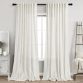 Beige White Linen Curtains 90 Inches Long for Living Room 2 Panels Set Semi Sheer Vertical Curtains Back Tab Rod Pocket Coastal Room Decor Privacy Curtain for Bedroom (60"W x 90"L (Pack of 2) / Beige White)