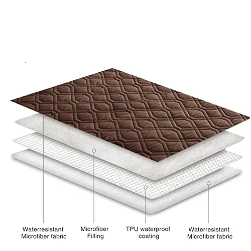 Waterproof Dog Bed Cover Pet Blanket for Furniture Bed Couch Sofa Reversible (82x102 Inch (Pack of 1) / Chocolate+camel)