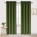 Blackout Curtains for Bedroom 38 x 84 Inch Long Olive Green 2 Panels (Olive Green / 38"W x 84"L (Pack of 2))