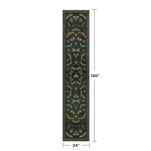 2x10 10ft Long Hallway Rug Runner (2' x 10' (Runner) / Dark Green)