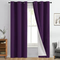 Purple 100% Blackout Curtains 84 Inches Long for Bedroom 40" Wide (40"W x 84"L (Pack of 2) / Purple With White Backing)