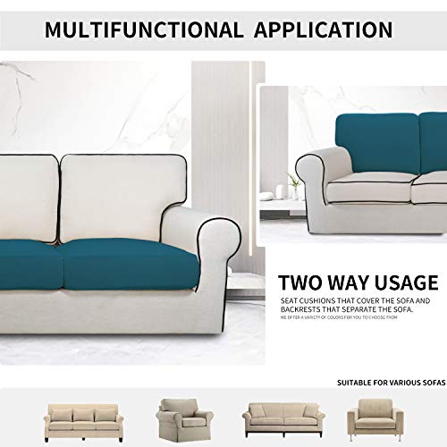 Stretch Cushion Cover Sofa Cushion Furniture Protector Sofa Seat Sofa slipcover Sofa Cover Soft Flexibility with Elastic (Small / Peacock Blue)