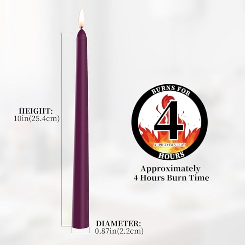 0.87×10 Inch Purple Taper Candles (Purple)