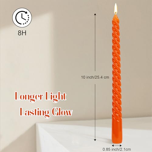 10 Inch Colored Spiral Taper Candles 12 Pack (10 inch Spiral Candle-12pcs / Mixed Colors)