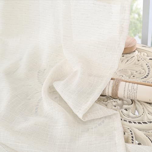 Linen Curtains 84 Inch Length for Living Room (Linen / 60"W x 84"L (Pack of 2))