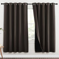 100% Blackout Window Curtain Panels (Brown / 62"W x 72"L (Pack of 2))