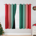 Red and Green Ombre Blackout Curtains 52Wx45L 2 Panels (Green and Red / 52"W x 45"L (Pack of 2))