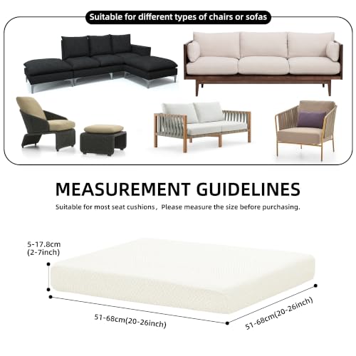 8PCS Patio Cushion Covers.Patio Furniture Couch SeatSlipcovers (White / 8PCS)