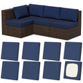 8Pcs Outdoor Cushion Covers (Navy-blue / Square-small + Square)