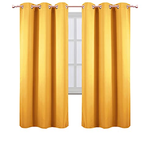 Yellow Thermal Blackout Curtains (Yellow / 42"W x 72"L (Pack of 2))