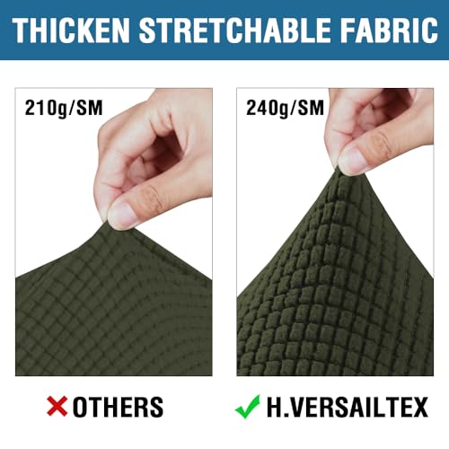4 Piece Stretch Sofa Covers for 3 Cushion Couch Furniture Slipcovers for Living Room (X-Large / Olive)