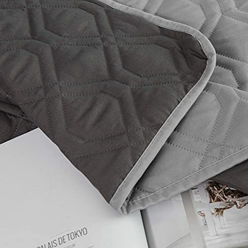Waterproof Dog Bed Cover Pet Blanket for Furniture Bed Couch Sofa Reversible (52x82 Inch (Pack of 1) / Grey+dark Grey)