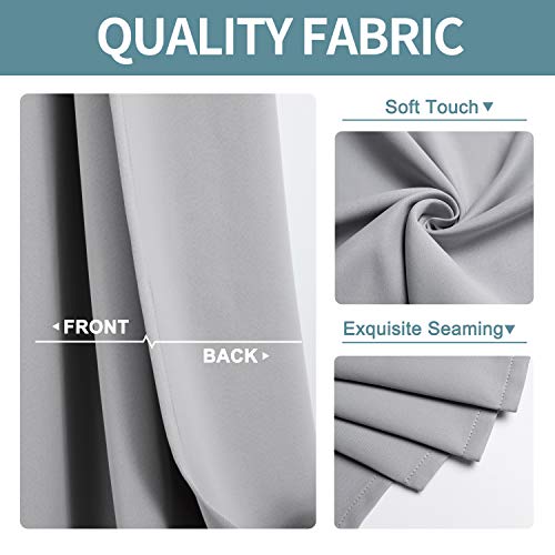 Blackout Curtains for Bedroom and Living Room 45 Inches Long (38"W x 45"L (Pack of 2) / Light Grey)