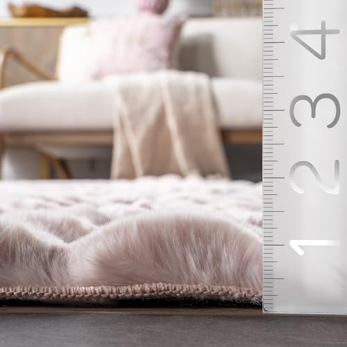 Jeni Blush Checkered Washable Area Rug (Jeni Blush / 5' x 8' (Rectangular))