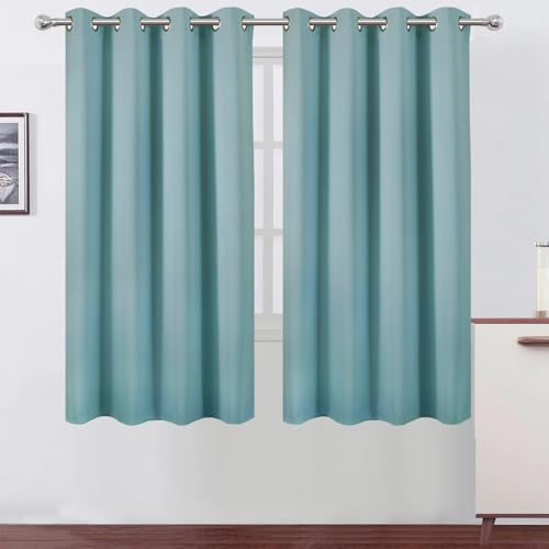 Stone Blue Blackout Curtains 52 x 63 Inch Length (Stone Blue / 52"W x 63"L (Pack of 2))