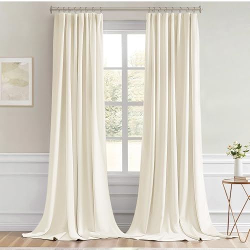 Birch Back Tab Blackout Curtains 52x108 Inch Long 2 Panels Set (Birch / 52"W x 108"L (Pack of 2))