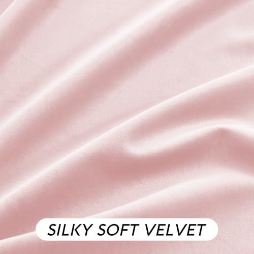 Baby Pink Velvet Curtains for Girls Bedroom Nursery 90 inches (Pink / 52"W x 90"L (Pack of 2))