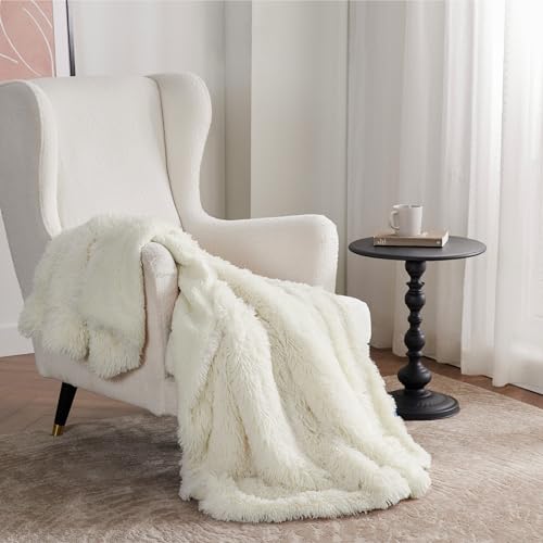 Faux Fur Fluffy Sherpa Throw Blanket Couch Twin Cream 60"x80" (02- Cream / Twin (60" X 80"))