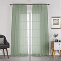 Sage Green Sheer Curtains 108 Inches Long (Sage Green / 42"W x 108"L (Pack of 2))