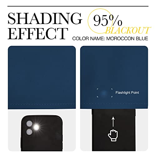 Thermal Insulated Moroccan Blue Blackout Curtains for Bedroom (Dark Blue / 70"W x 63"L (Pack of 2))