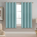 Blackout Curtain for Living Room Thermal Insulated Window Treatment Curtain 54 inch Length Energy Saving Solid Grommet Top Blackout Drape (52"W x 54"L (Pack of 1) / Mineral Blue)