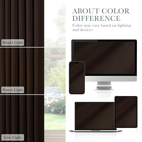 Short Length Curtains for Kitchen (Brown / 34"W x 45"L (Pack of 2))